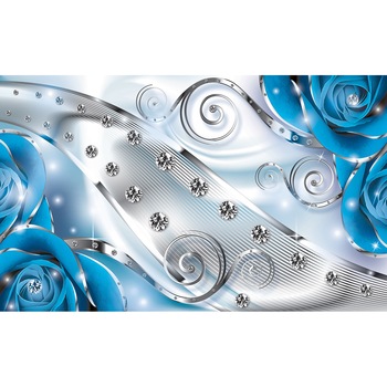 Fototapet DEGRETS 83904 Diamant albastru floral 3D 184x254cm Fototapet DEGRETS 83904 Diamant albastru floral 3D 184x254cm
