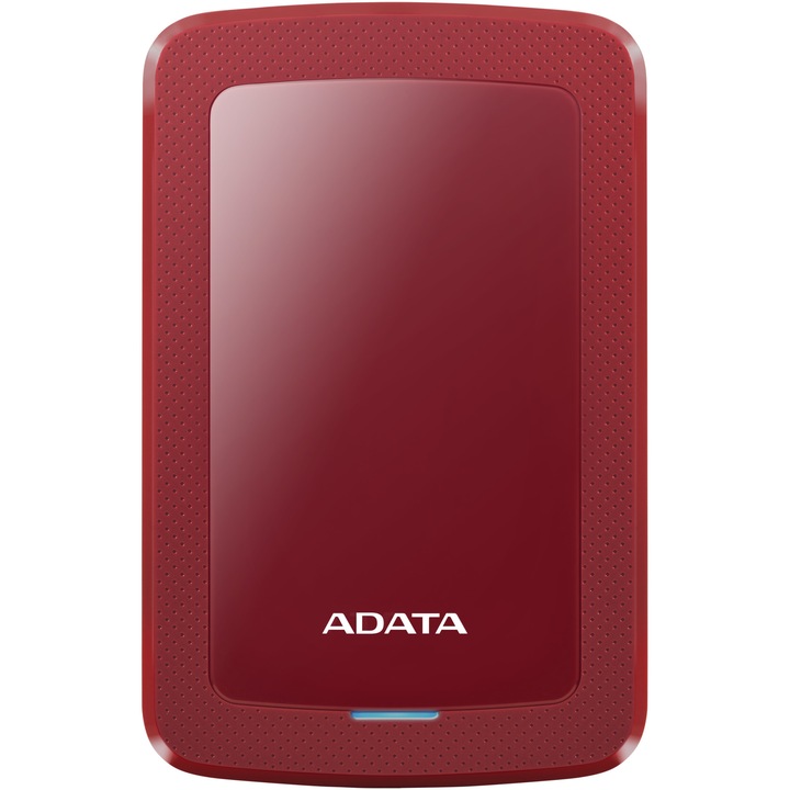 Външен хард диск ADATA HV300 Slim 2TB, Shock Sensor, 2.5", USB 3.2, Червен