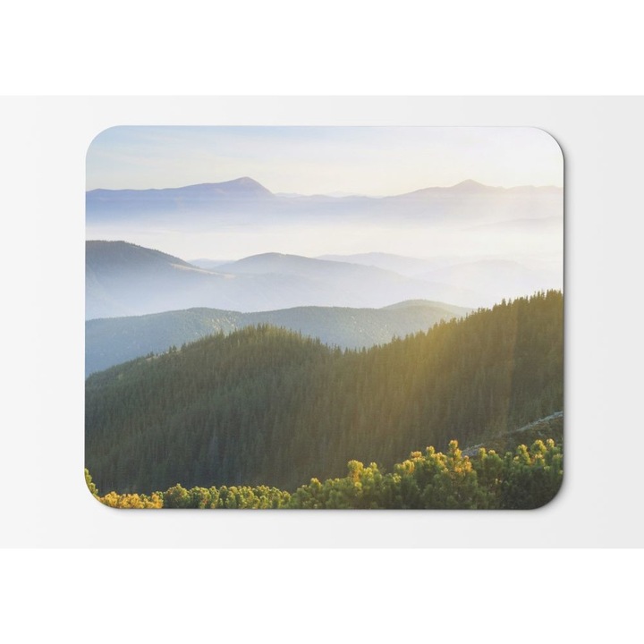 Mouse Pad Mountains Sunny Day Forest HD - 21,5 x 27 x 0,3 cm
