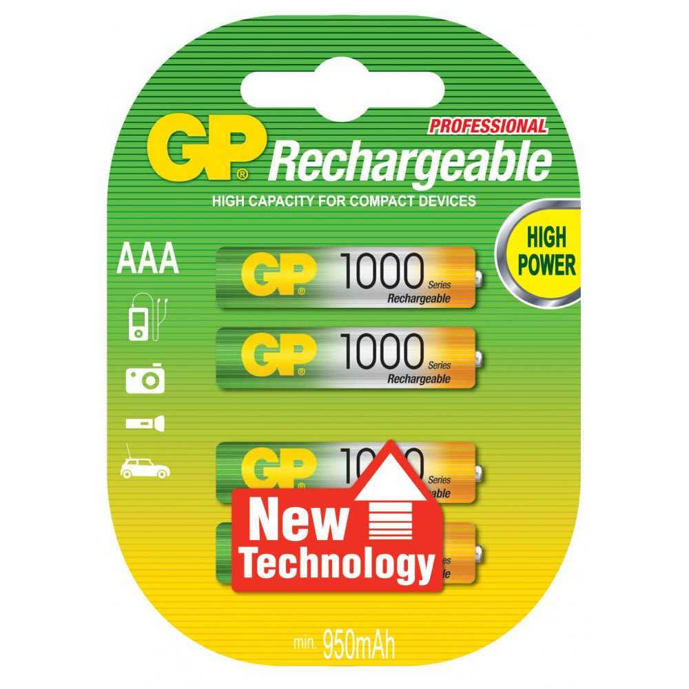 Акумулаторна Батерия Gp R03 Aaa 1000mah Nimh 3 1 бр в опаковка Gp