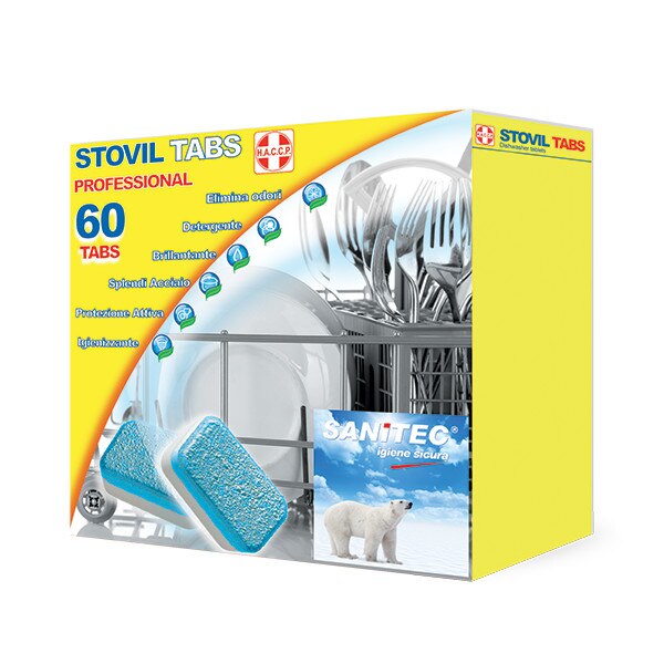 Set 5 buc - Tableta de detergent cu agent de clatire pentru masina de spalat vase 1,2 kg - 60 tabs