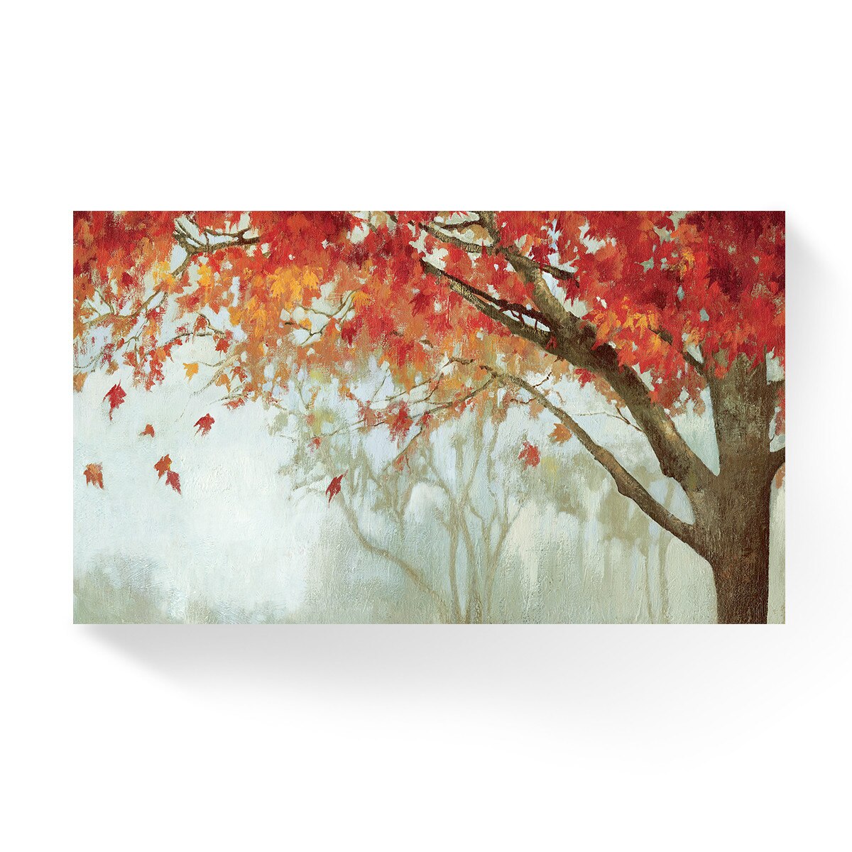Tablou Canvas - Toamna in padure, Frunze, Ceata, 70 x 140 cm