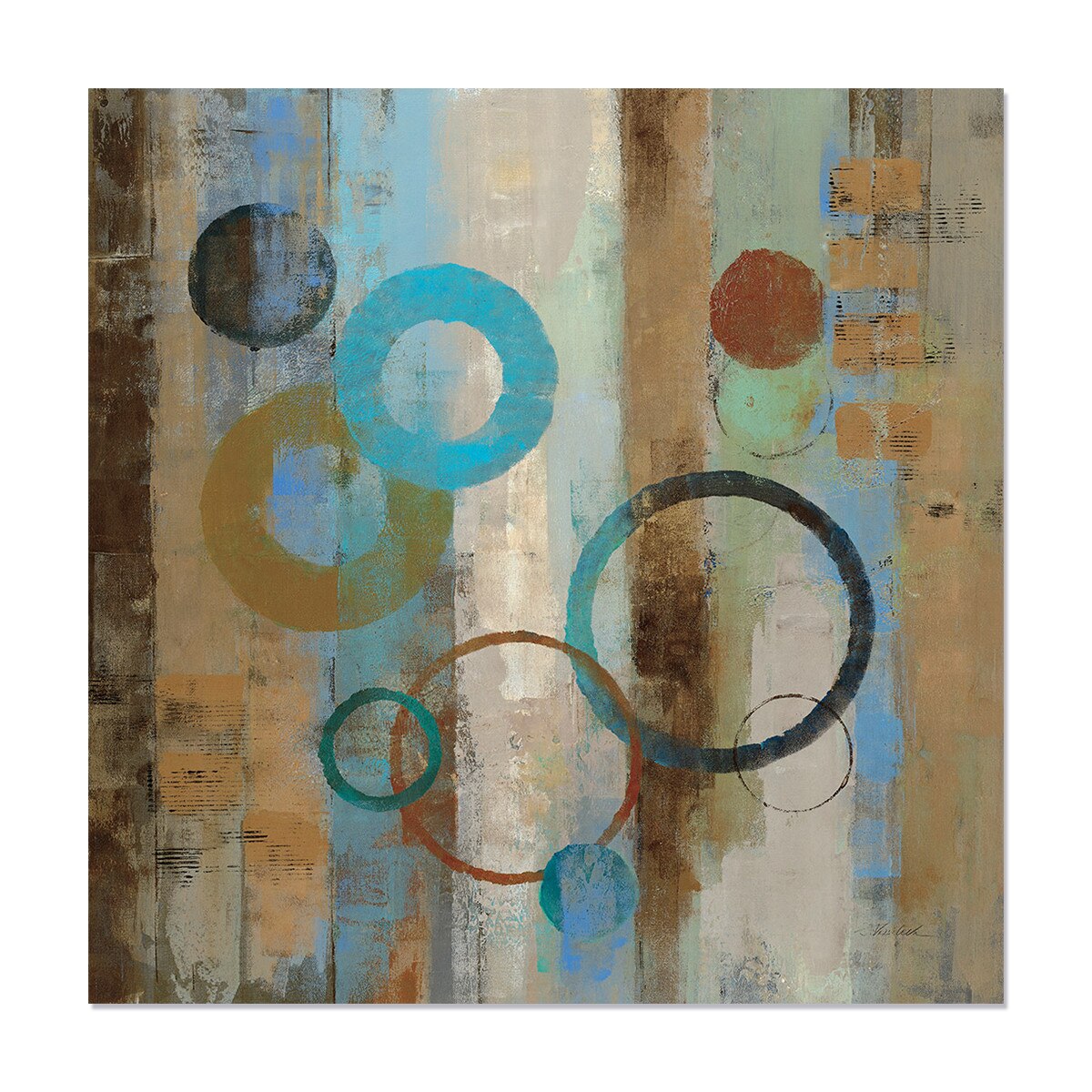 Tablou Canvas - Cercuri, Forme, Abstract, Culori, 50 x 50 cm