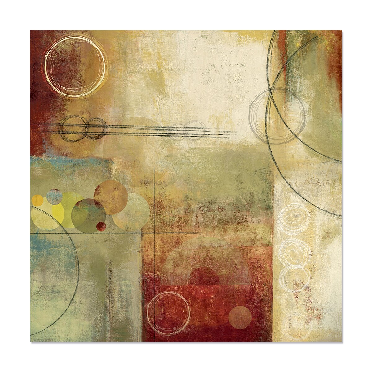 Tablou Canvas - Cercuri, Forme, Abstract, Maro, 50 x 50 cm