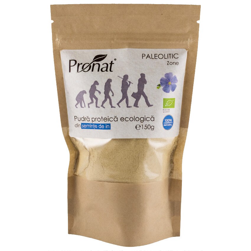 Pudra proteica bio din seminte de in, Pronat 150g