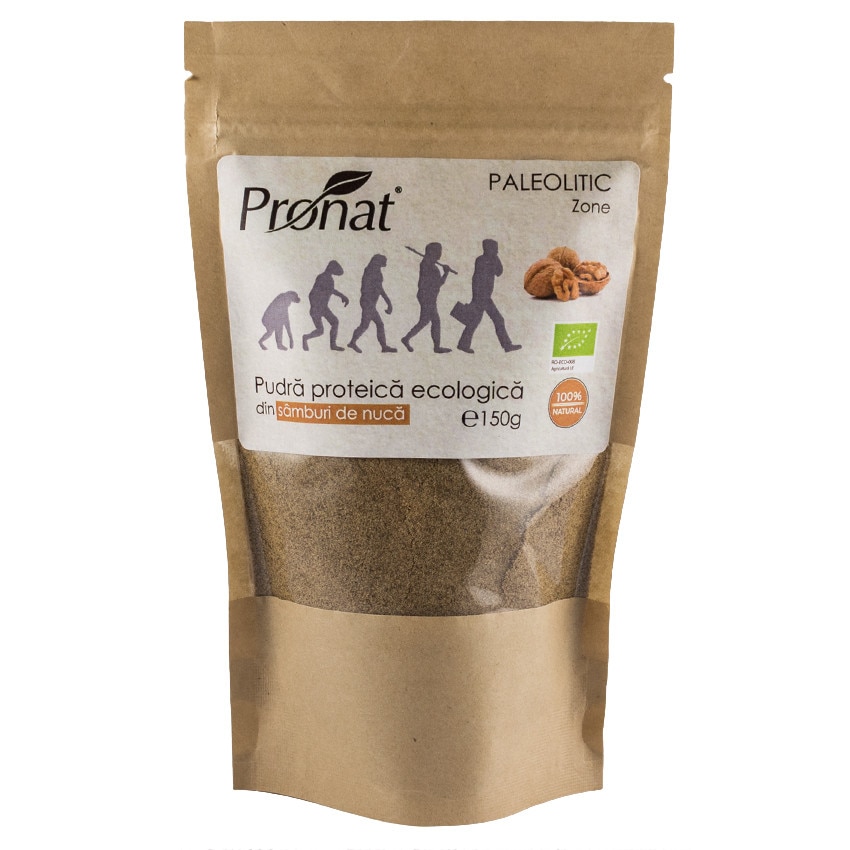 Pudra proteica bio din samburi de nuca, Pronat 150g