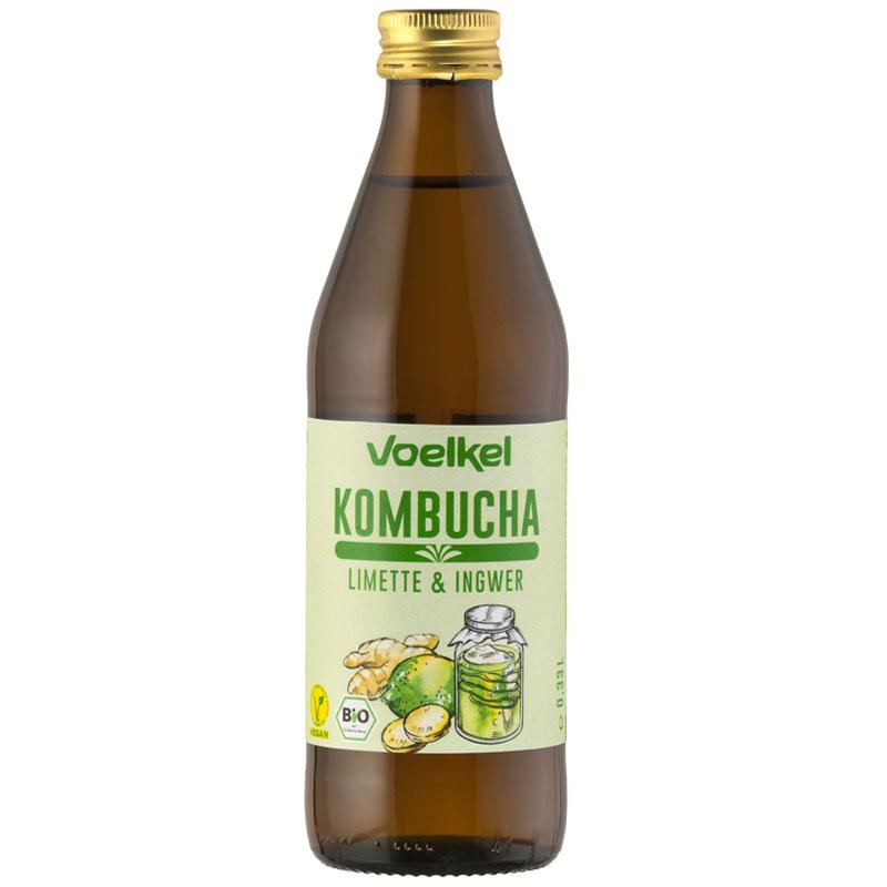 Kombucha cu suc de lime si ghimbir ECO 330 ml - Voelkel