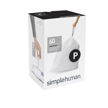 Saci de gunoi cod P, 50-60 L/ 60 buc. plastic - simplehuman Saci de gunoi cod P, 50-60 L/ 60 buc. plastic - simplehuman