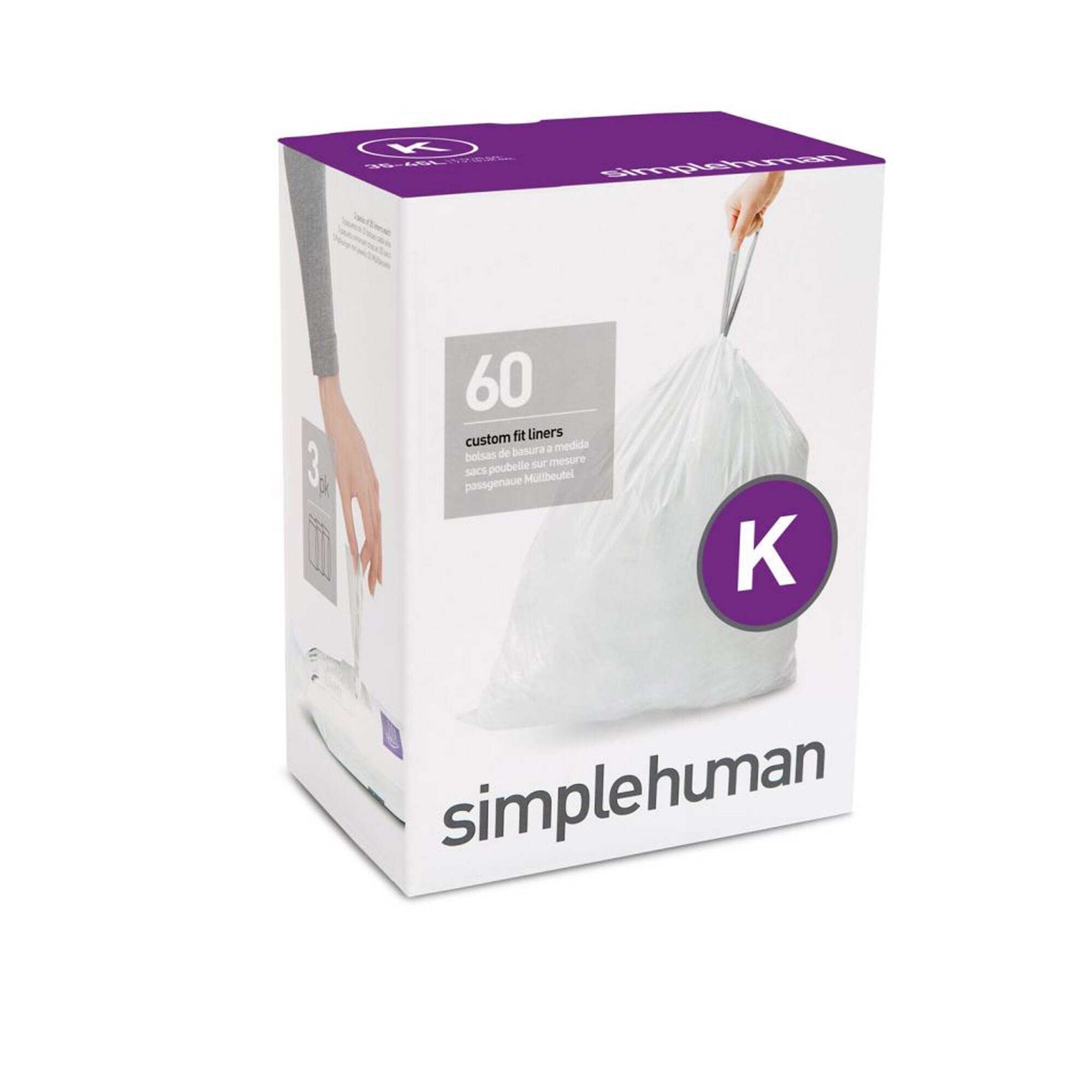 Saci de gunoi cod K, 35-45 L/ 60 buc. plastic - simplehuman