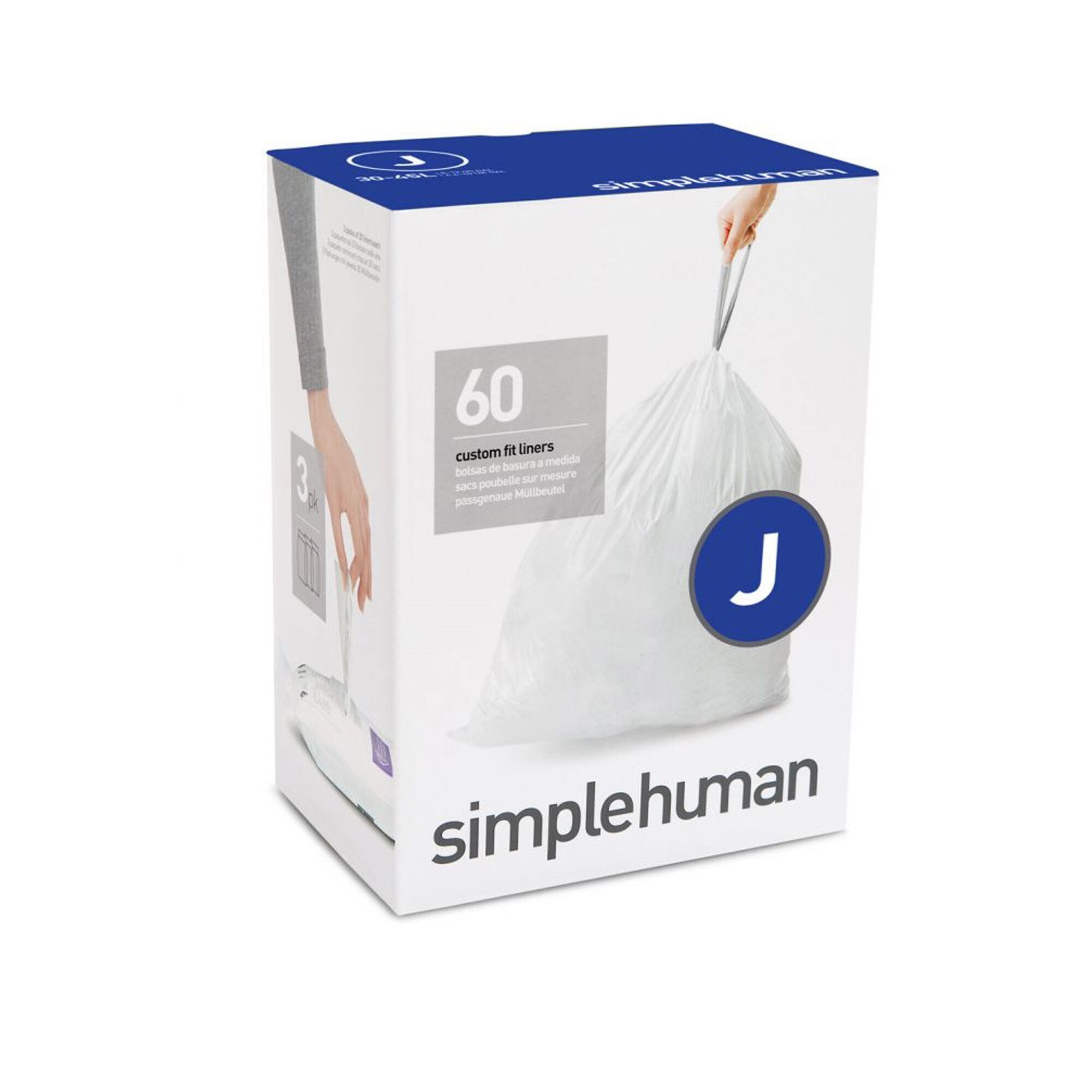 Saci de gunoi cod J, 30-45 L/ 60 buc. plastic - simplehuman