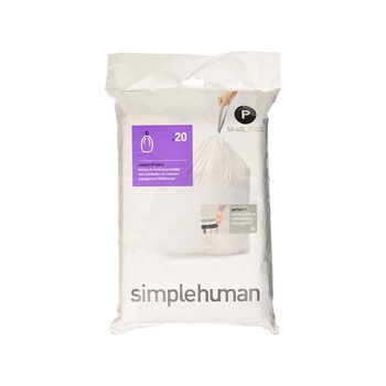 Saci de gunoi cod P, 50-60 L/ 20 buc. plastic - simplehuman Saci de gunoi cod P, 50-60 L/ 20 buc. plastic - simplehuman