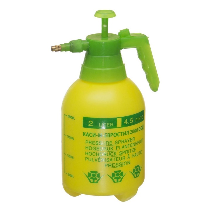 Pulverizator Manual, 2 Litri, Galben-Verde