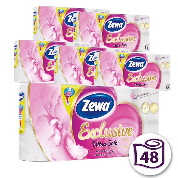 Zewa Exclusive 4 rétegűt toalettpapír, Ultra Soft, 6x8 tekercs