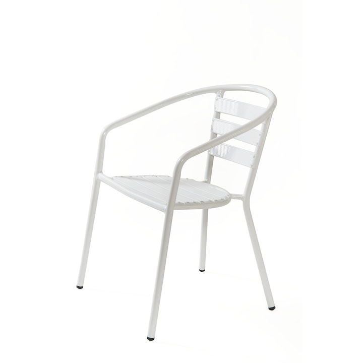 Алуминиев стол Design Group с подлакътник, Бял