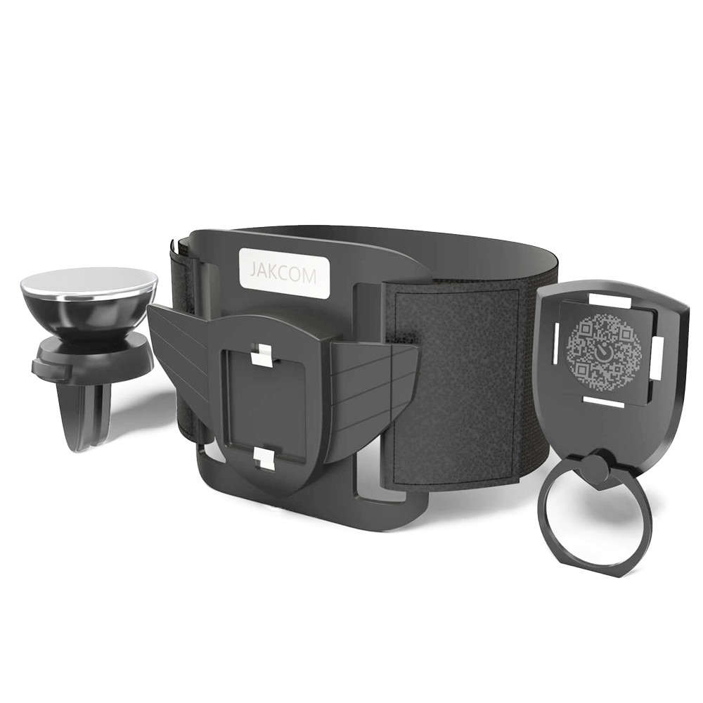 Suport Auto Magnetic pentru Telefon Smart 3 in 1 - Suport Tip Inel, Suport Magnetic Auto Ventilatie si Suport Prindere Brat, Jakcom, Negru