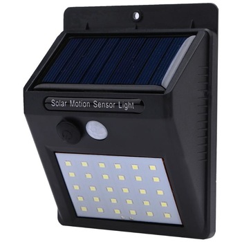 Lampa solara de perete cu senzor de lumina si miscare cu 30 leduri Lampa solara de perete cu senzor de lumina si miscare cu 30 leduri
