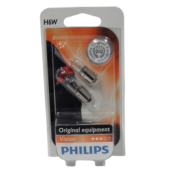 Комплект сигнални крушки Philips, H6W, 12 V, 6 W, 2 броя