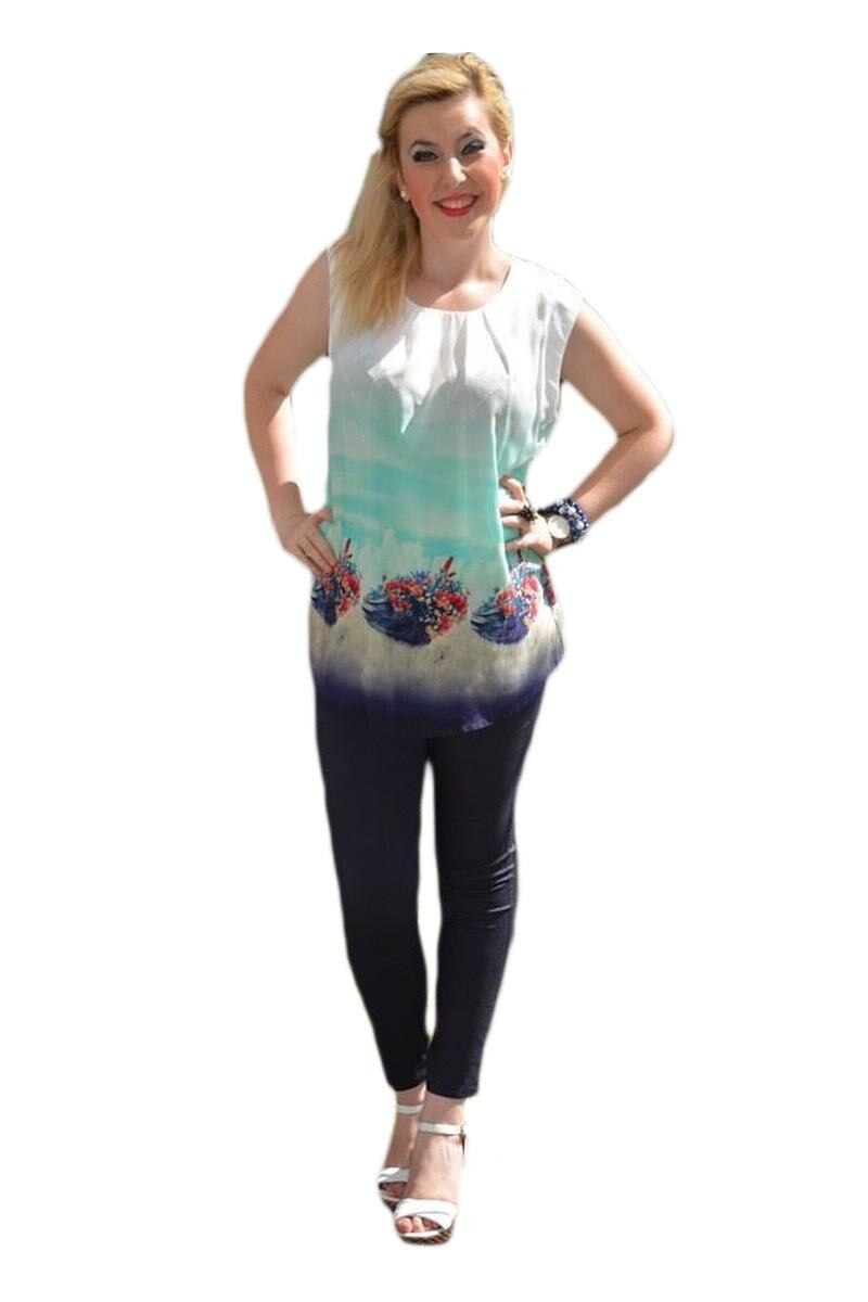 Bluza de vara, usoare usoare culoare alba, D&J Exclusive, Alb