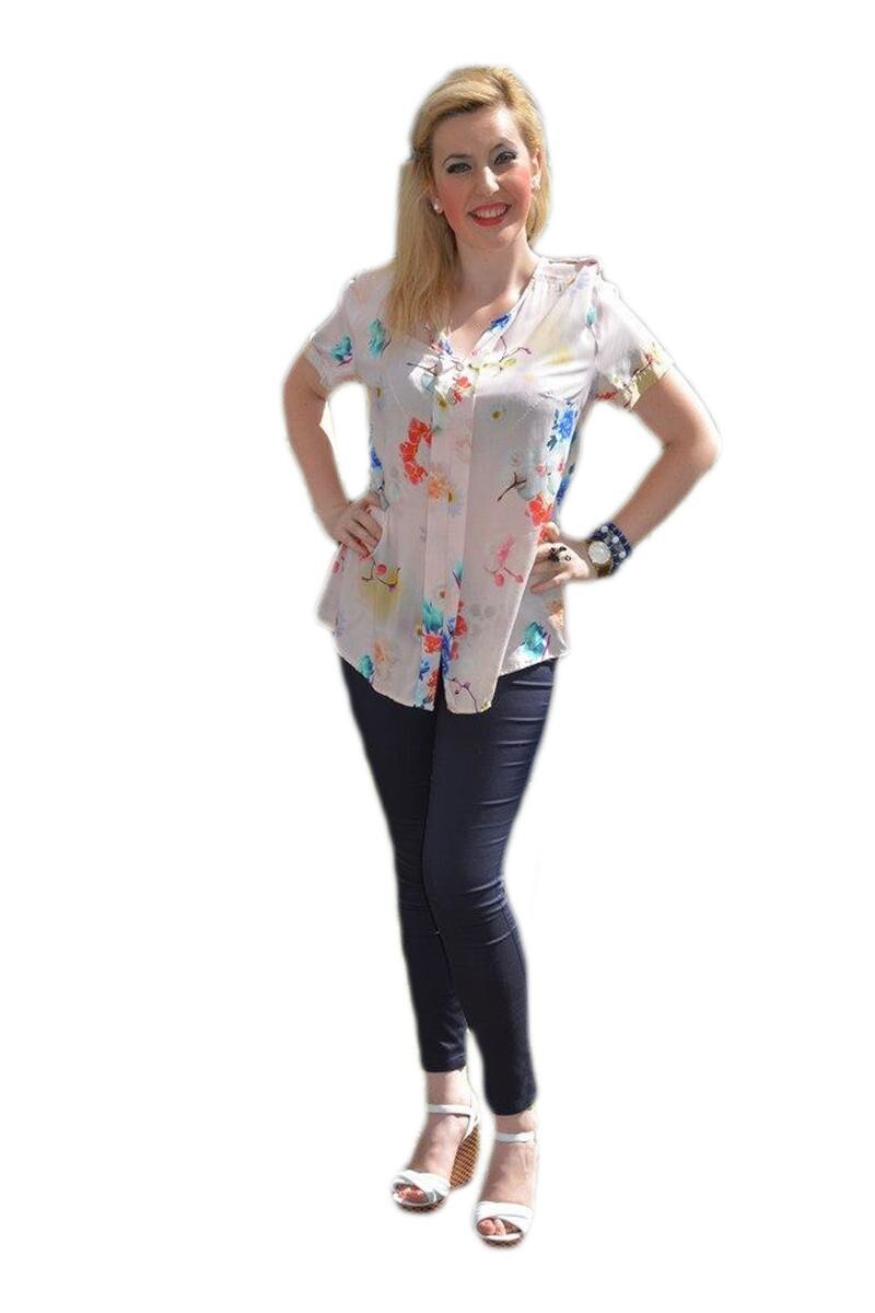 Bluza de vara, culoare turcoaz, D&J Exclusive, Piersica