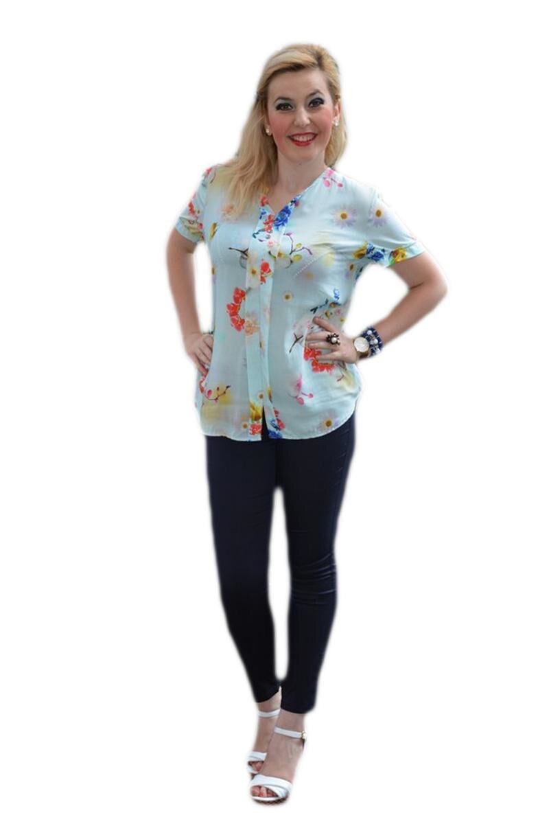 Bluza de vara, culoare turcoaz, D&J Exclusive, Turcoaz