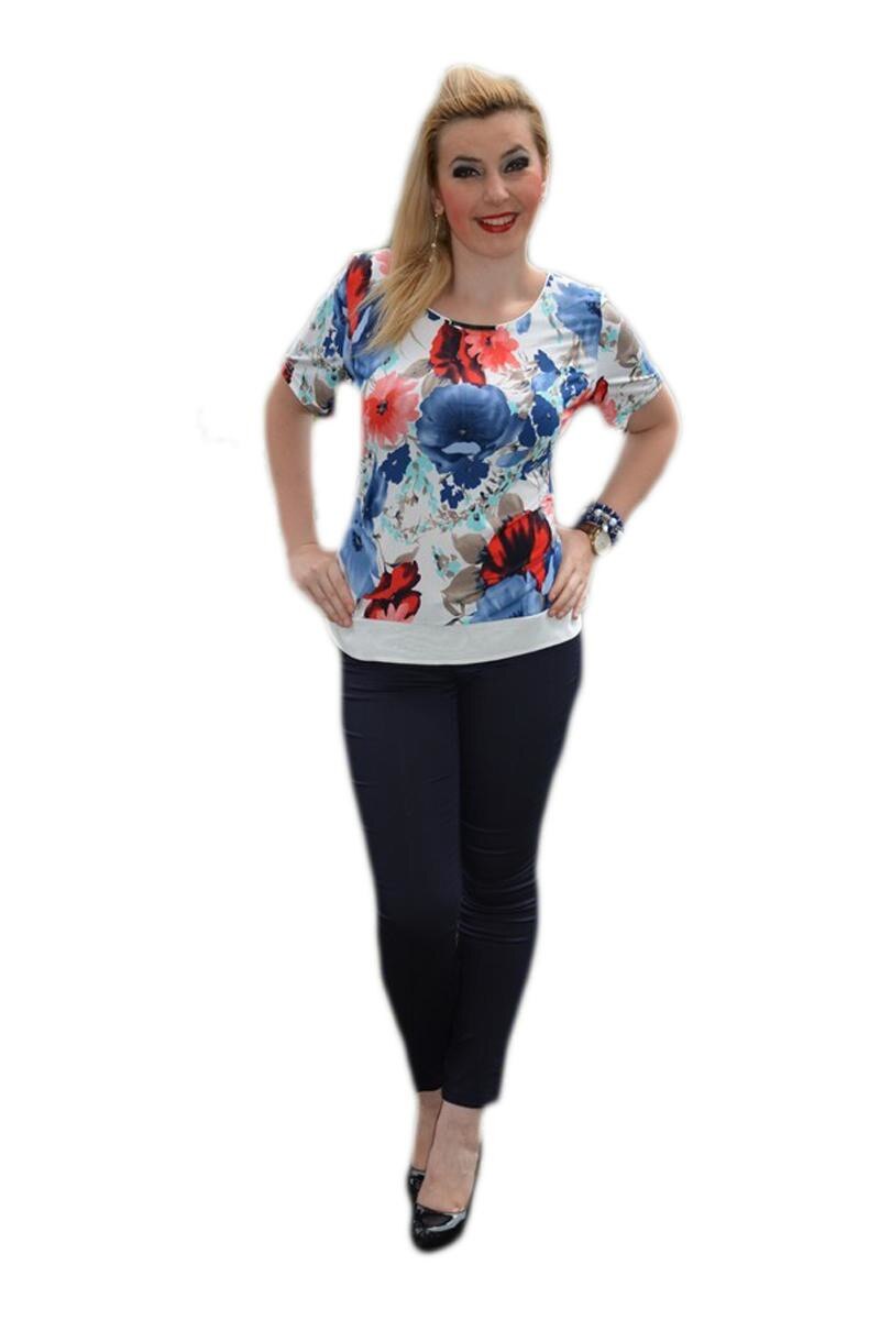 Bluza de vara lejera, bleumarin-rosu, D&J Exclusive, Bleumarin/Rosu