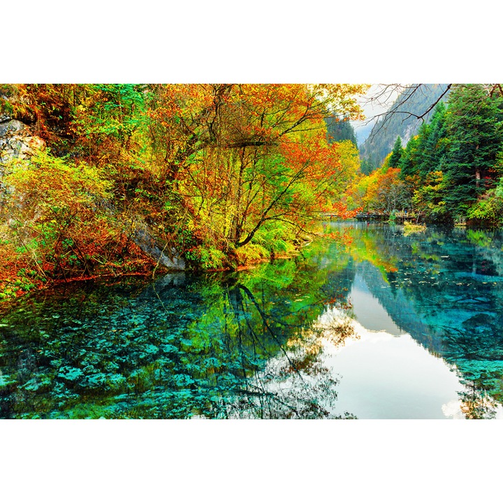 Fototapet Toamna pe lac, 400 x 250 cm