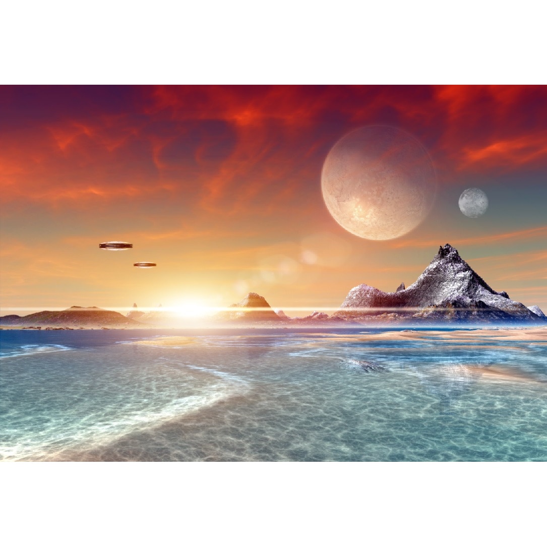 Fototapet de perete autoadeziv si lavabil Invazie in univers, 220 x 135 cm