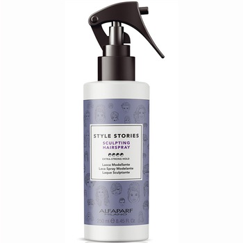 Fixativ lichid cu fixare extra puternica Alfaparf Style Stories Sculpting Hairspray, 250 ml Fixativ lichid cu fixare extra puternica Alfaparf Style Stories Sculpting Hairspray, 250 ml