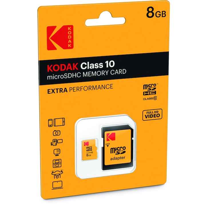 Card memorie Kodak MicroSDHC 8GB Clasa 10 UHS-1