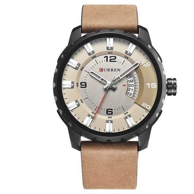 Ceas barbatesc PREMIUM casual, elegant Quartz Curren C210 maro, curea piele