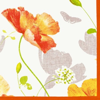 Servetel Dunilin Poppy, impaturit in 4, 40x40 cm, 50 buc Servetel Dunilin Poppy, impaturit in 4, 40x40 cm, 50 buc