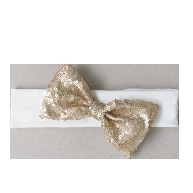 Bentita botez Mic Pitic BT13NN cu funda paiete, ecru, 42 cm