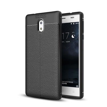 Husa Silicon TPU Nokia 3, Litchi, Negru Husa Silicon TPU Nokia 3, Litchi, Negru