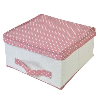 Cutie pentru depozitare S-Home, plianta, capac protectie, roz, 30x30x16 cm Cutie pentru depozitare S-Home, plianta, capac protectie, roz, 30x30x16 cm