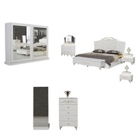 Set dormitor matrimonial Lisabona, culoare Alb