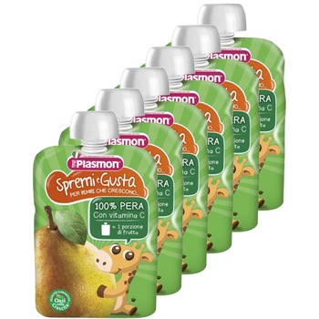 Piure Plasmon din pulpa de Para 100% , fara gluten, 6 x 100 g, 6 luni Piure Plasmon din pulpa de Para 100% , fara gluten, 6 x 100 g, 6 luni