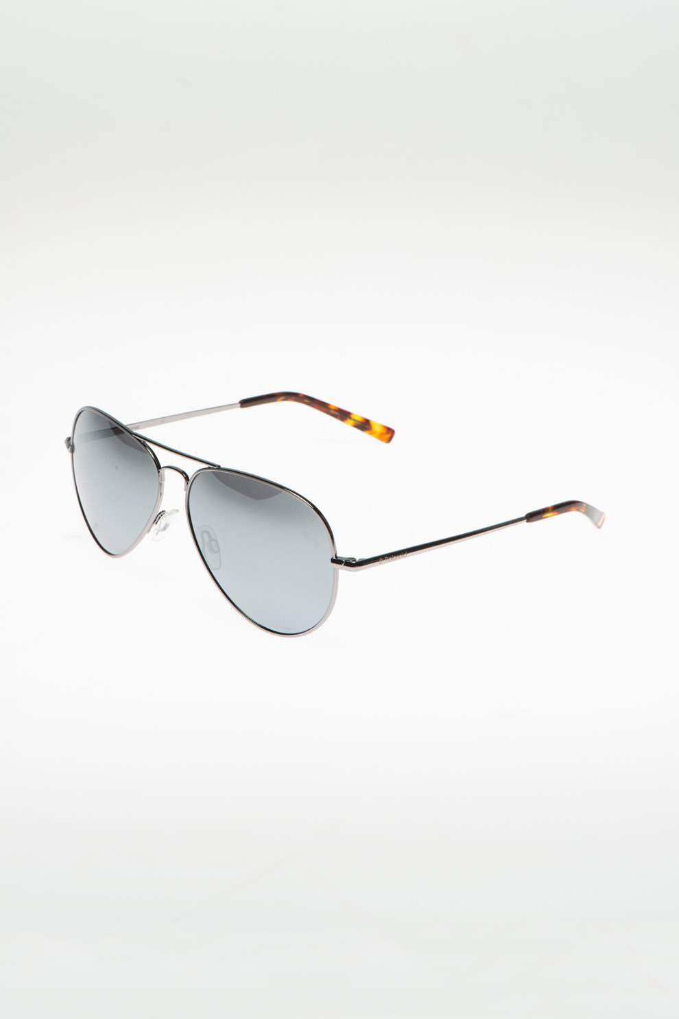 Polaroid, Ochelari de soare aviator cu lentile polarizate, Argintiu inchis, 58-14-140 Standard