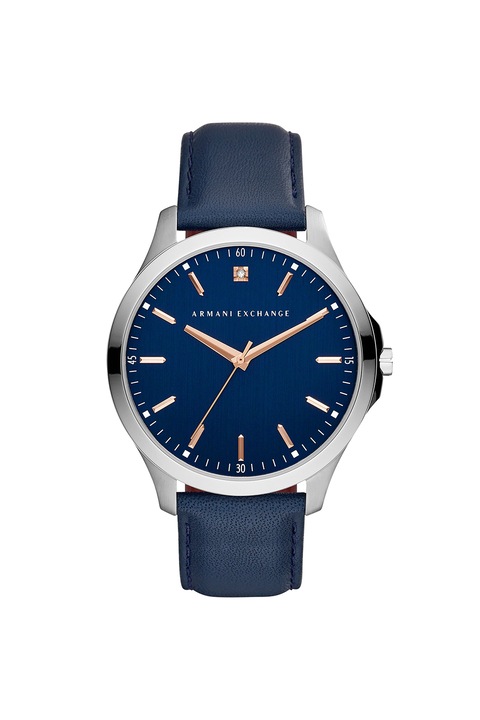 ARMANI EXCHANGE, Ceas cu o curea de piele, Bleumarin