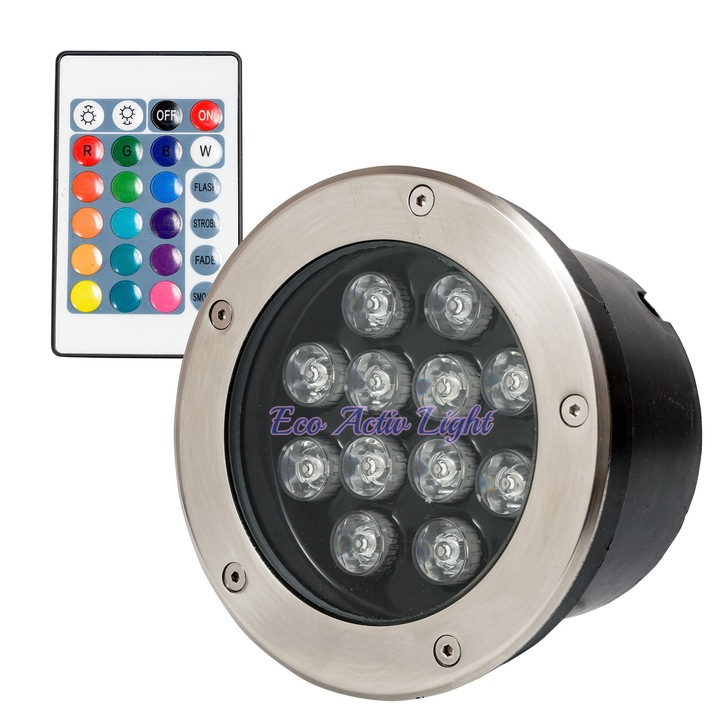 Spot led pavaj 12W,160mm ,RGB ,IP65, (int 154mm)