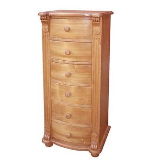 Comoda mini cu 6 sertare curbate din lemn, Adecom