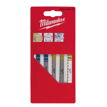 Set 5 panze diverse pentru pendular, lemn, metal, pvc Milwaukee Set 5 panze diverse pentru pendular, lemn, metal, pvc Milwaukee