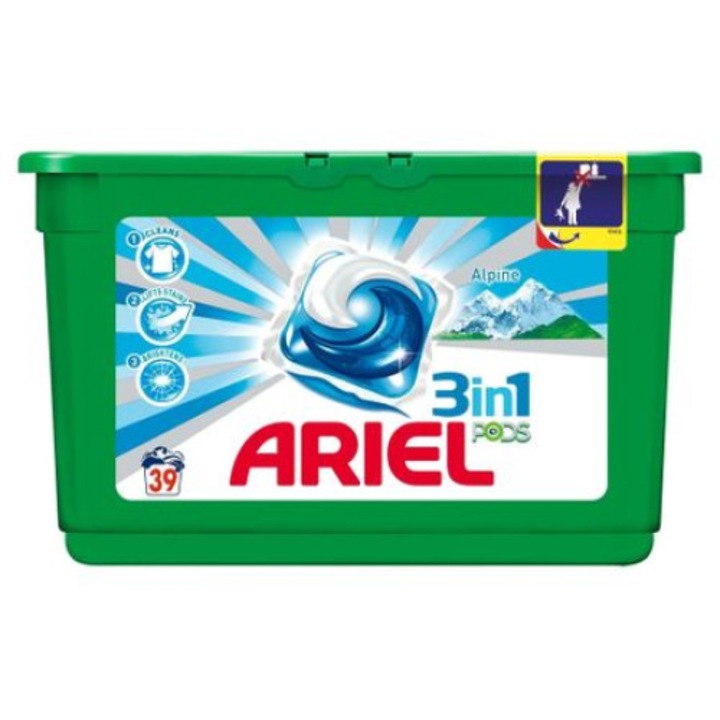 Detergent capsule Ariel 3in1 Pods Alpine - 39 spalari
