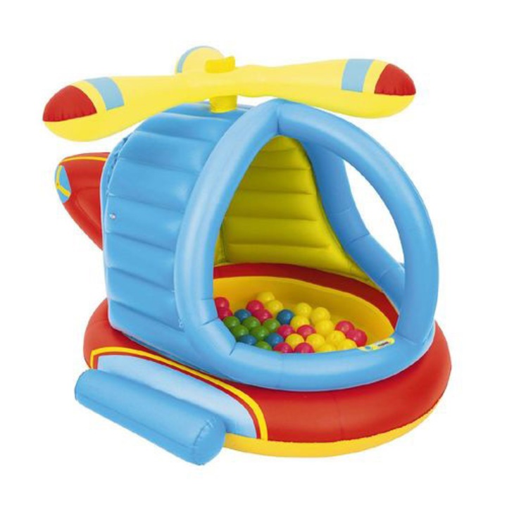 Bestway felfújható helikopter 50 kis labdával, 140 cm x 127 cm x 89 cm