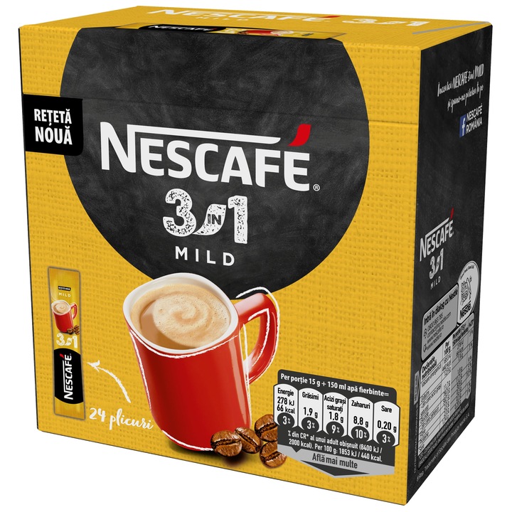 Cafea solubila Nescafe 3in1 Mild 24x15g