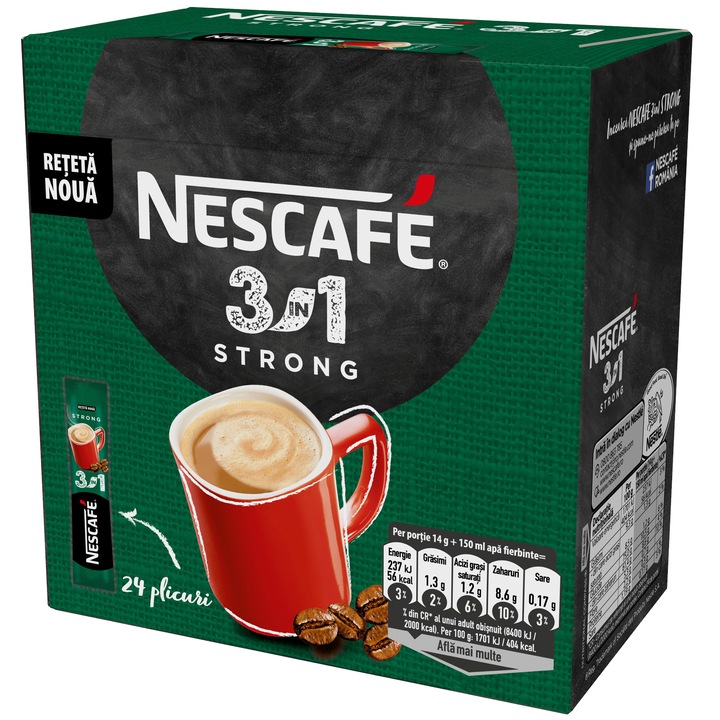 Cafea solubila Nescafe 3in1 Strong 24x14g