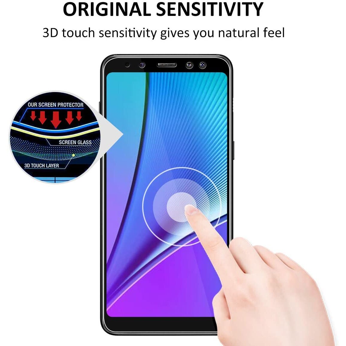 Folie sticla Joyshell, compatibila cu Samsung Galaxy A6 2018 cu sticla securizata Asahi Japonia, Protectie Premium 2.5D, ce acopera tot ecranul, Joyshell, negru