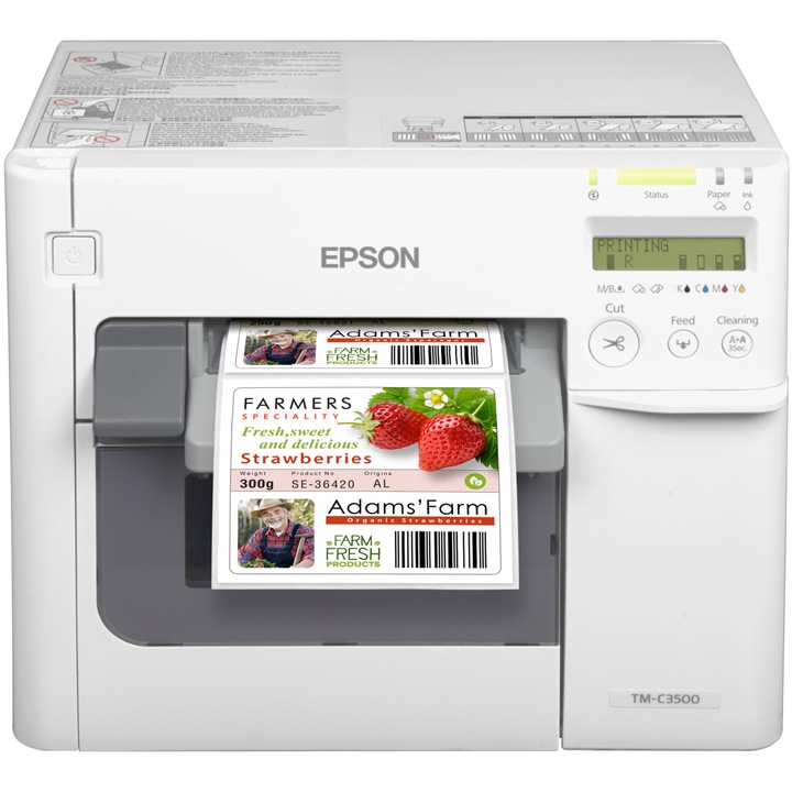 Цветен принтер за етикети Epson ColorWorks TM-C3500, Ethernet, auto-cutter
