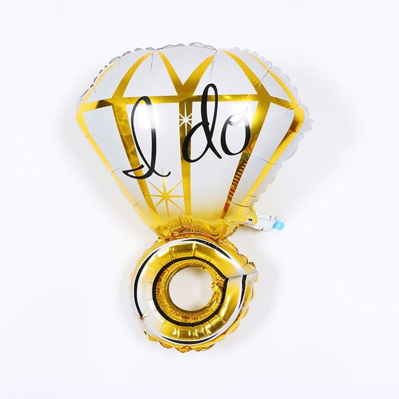 Balon folie figurina inel Auriu text I DO 68 cm
