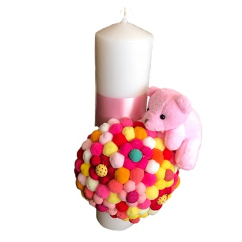 Lumanare botez vesela fetita, Simonne + Cadou bratara cruciulita Simonne Lumanare botez vesela fetita, Simonne + Cadou bratara cruciulita Simonne