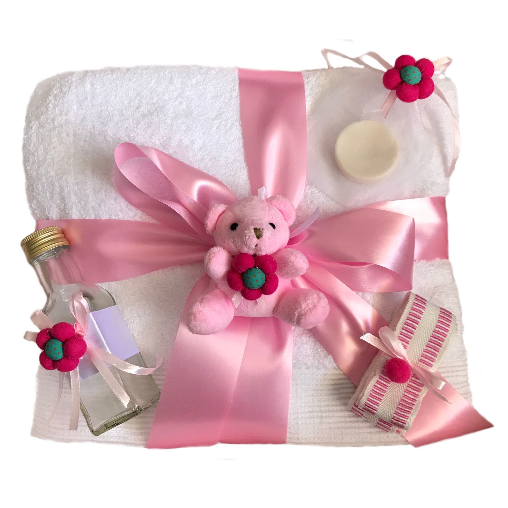 Trusou botez vesel fetita, 7 piese, Simonne + Cadou bratara cruciulita Simonne